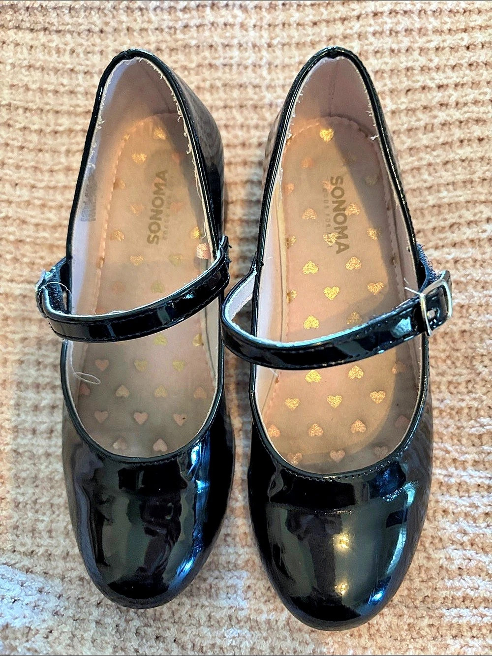 SONOMA Girls Black Patent Mary Jane Shoes Size 1